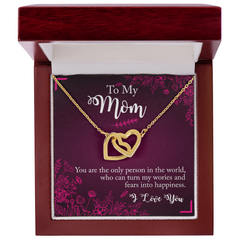 Interlocking Hearts Necklace - To My Mom You Are The Only Person