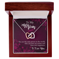 Interlocking Hearts Necklace - To My Mom You Are The Only Person