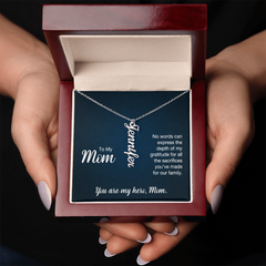 Vertical Name Necklace - To My Mom No Words Can Express