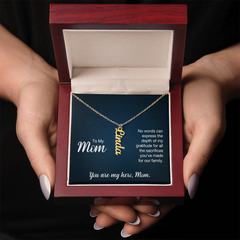 Vertical Name Necklace - To My Mom No Words Can Express